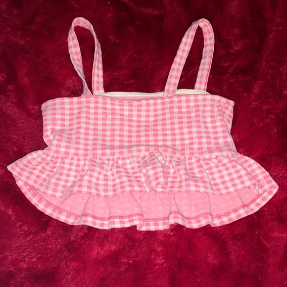 Pink and Yellow TopShop Crop Top Gingham - Picture 2 of 3
